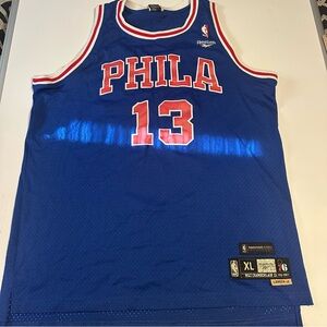 NBA Men Blue Reebox Philadelphia 76ers Wilt Chamberlain 1366-1967 # 13 Jersey